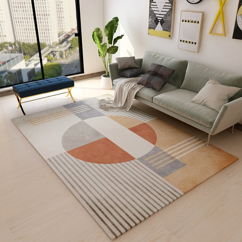 Casual Bedroom Rug Multi Color Geometric Print Rug Polyster Non-Slip Backing Stain-Resistant Carpet Yellow-Red Clearhalo 'Area Rug' 'Modern' 'Rugs' Rug' 2226285