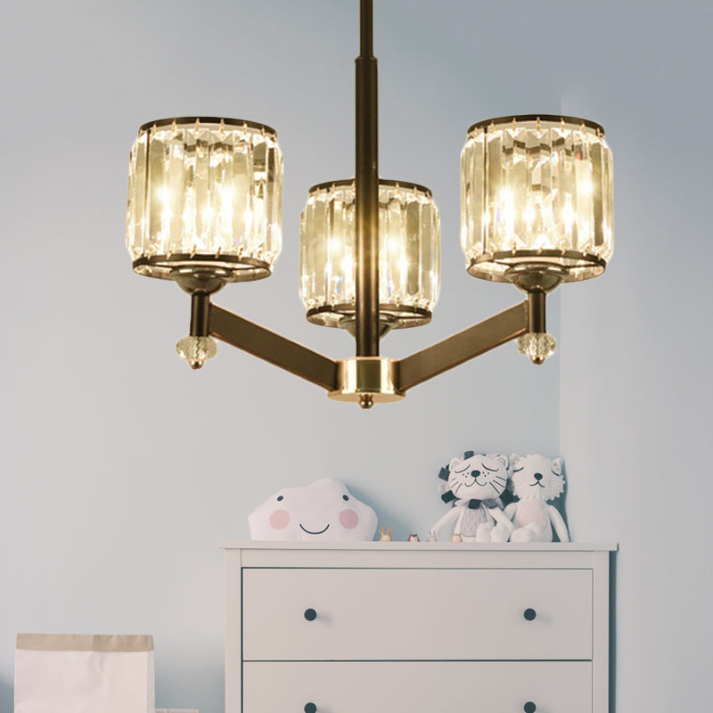 Modernism Starburst Pendant Chandelier Crystal 3/6/8 Lights Hanging Ceiling Light in Black Clearhalo 'Ceiling Lights' 'Chandeliers' 'Glass shade' 'Glass' 'Modern Chandeliers' 'Modern' Lighting' 222638