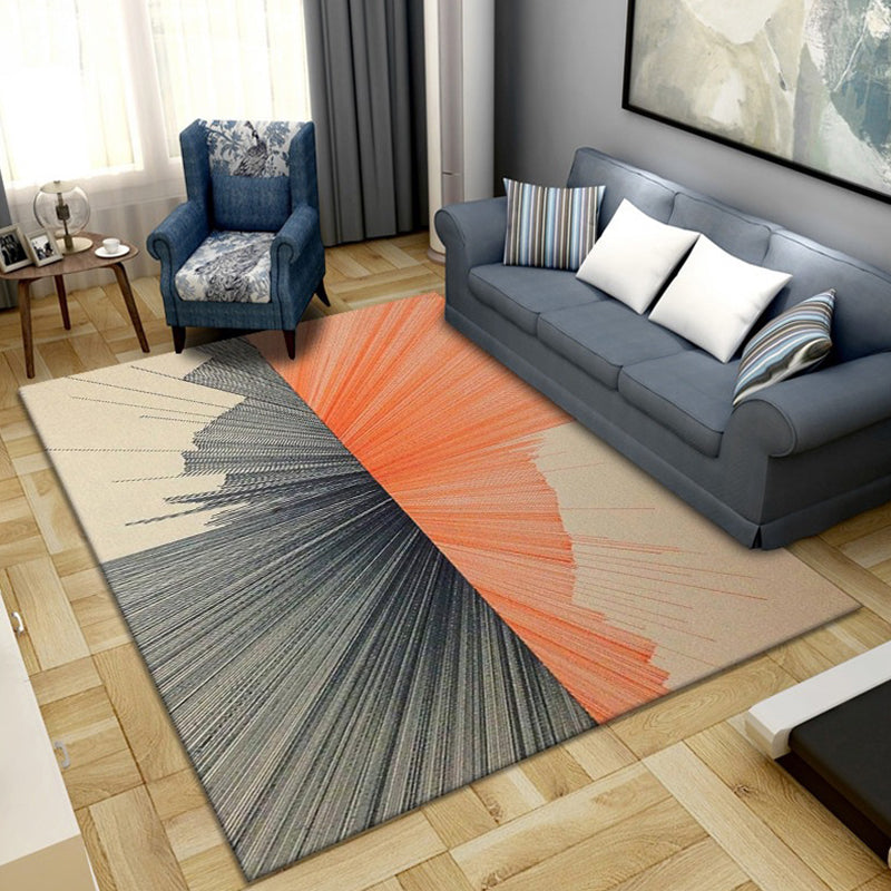 Scandinavian Abstract Pattern Rug Multi Color Polyster Area Carpet Anti-Slip Backing Easy Care Rug for Parlor Yellow-Red Clearhalo 'Area Rug' 'Modern' 'Rugs' Rug' 2226399