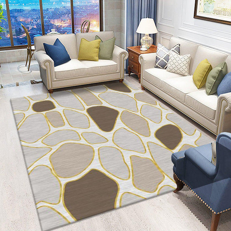 Scandinavian Abstract Pattern Rug Multi Color Polyster Area Carpet Anti-Slip Backing Easy Care Rug for Parlor Dark Brown Clearhalo 'Area Rug' 'Modern' 'Rugs' Rug' 2226405