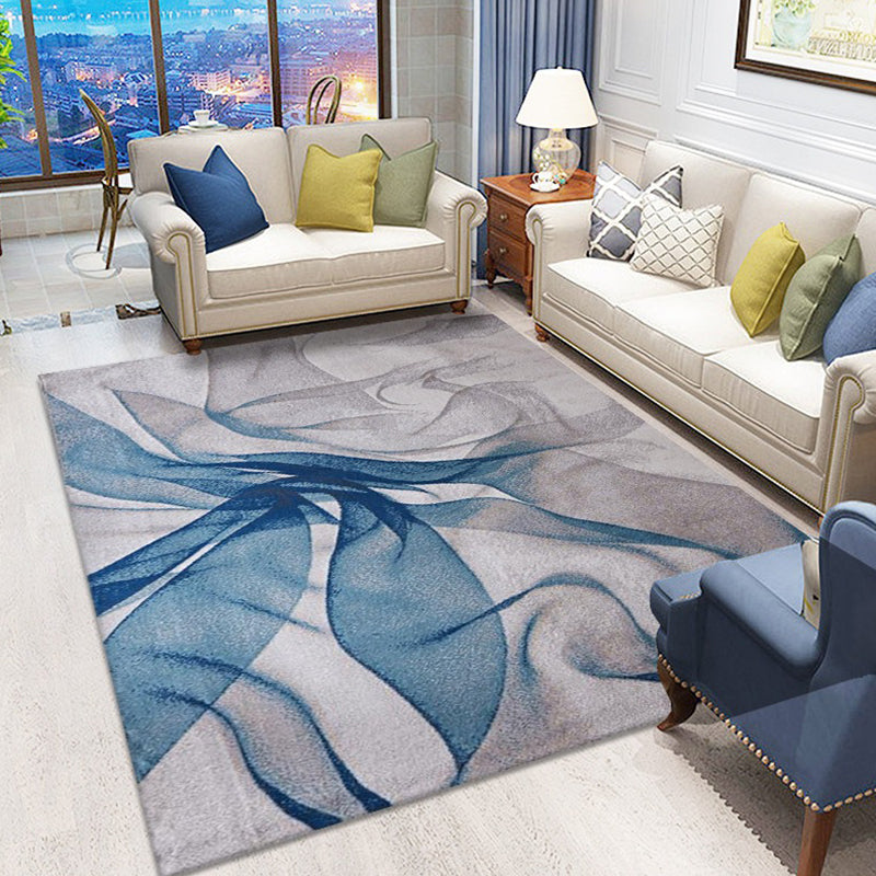 Scandinavian Abstract Pattern Rug Multi Color Polyster Area Carpet Anti-Slip Backing Easy Care Rug for Parlor Dark Blue-Gray Clearhalo 'Area Rug' 'Modern' 'Rugs' Rug' 2226407