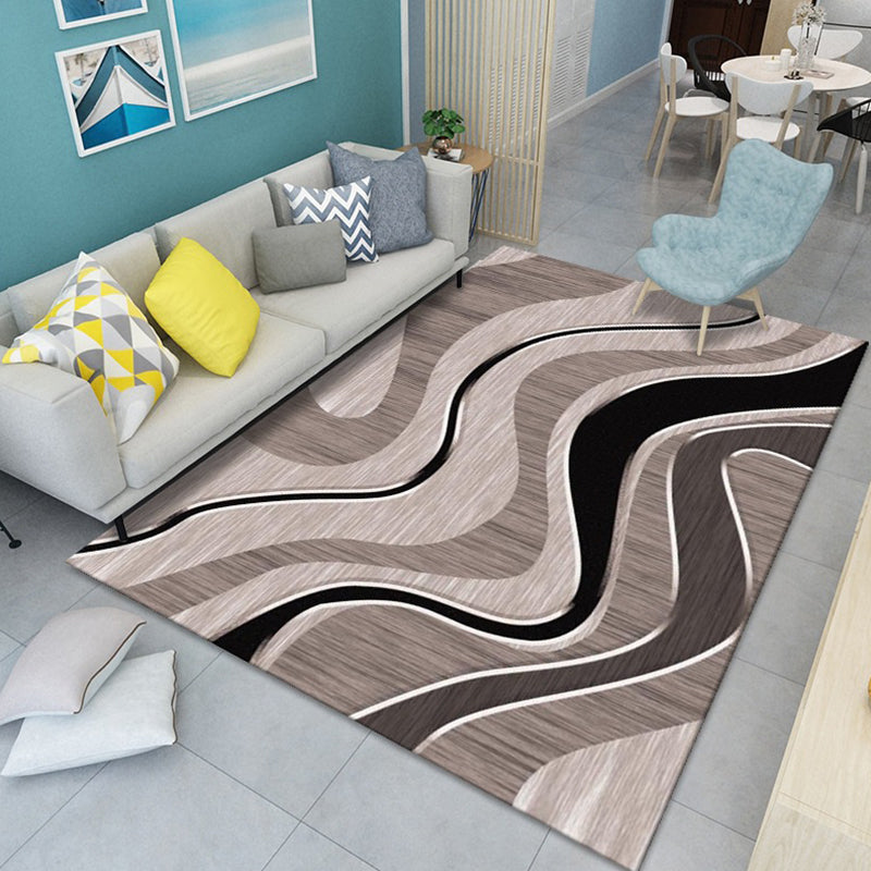 Scandinavian Abstract Pattern Rug Multi Color Polyster Area Carpet Anti-Slip Backing Easy Care Rug for Parlor Coffee Clearhalo 'Area Rug' 'Modern' 'Rugs' Rug' 2226408