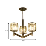 Modernism Starburst Pendant Chandelier Crystal 3/6/8 Lights Hanging Ceiling Light in Black Clearhalo 'Ceiling Lights' 'Chandeliers' 'Glass shade' 'Glass' 'Modern Chandeliers' 'Modern' Lighting' 222640