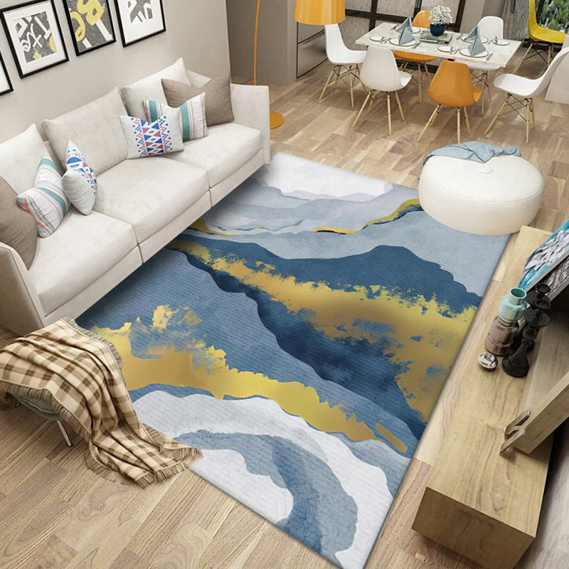 Scandinavian Abstract Pattern Rug Multi Color Polyster Area Carpet Anti-Slip Backing Easy Care Rug for Parlor Blue Clearhalo 'Area Rug' 'Modern' 'Rugs' Rug' 2226417