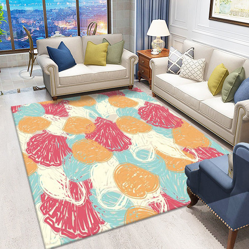 Scandinavian Abstract Pattern Rug Multi Color Polyster Area Carpet Anti-Slip Backing Easy Care Rug for Parlor Orange-Yellow Clearhalo 'Area Rug' 'Modern' 'Rugs' Rug' 2226418