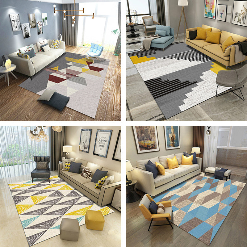 Casual Living Room Rug Multi Color Geo Printed Area Carpet Polypropylene Anti-Slip Washable Rug Clearhalo 'Area Rug' 'Modern' 'Rugs' Rug' 2226437