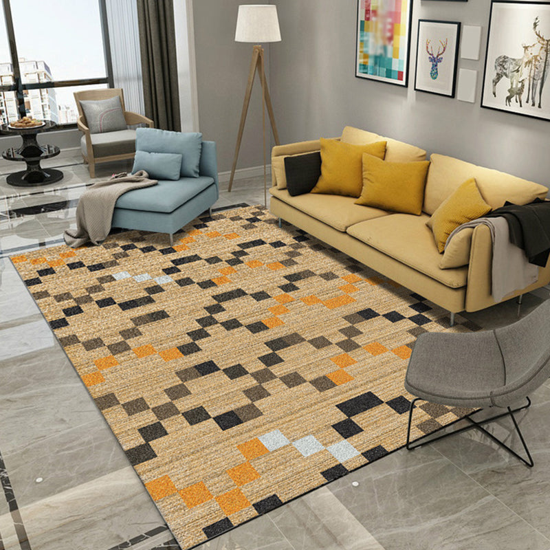 Casual Living Room Rug Multi Color Geo Printed Area Carpet Polypropylene Anti-Slip Washable Rug Ginger Clearhalo 'Area Rug' 'Modern' 'Rugs' Rug' 2226442