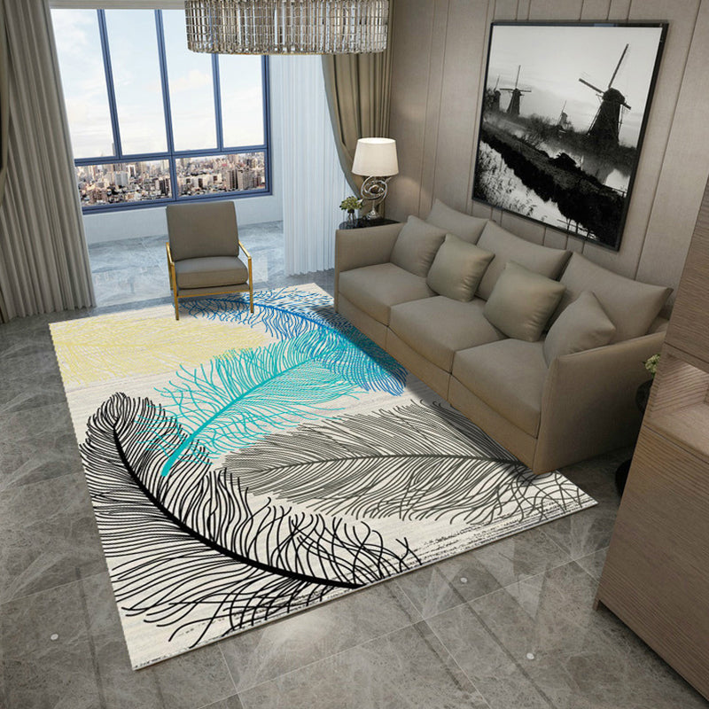 Casual Living Room Rug Multi Color Geo Printed Area Carpet Polypropylene Anti-Slip Washable Rug Sky Blue Clearhalo 'Area Rug' 'Modern' 'Rugs' Rug' 2226445