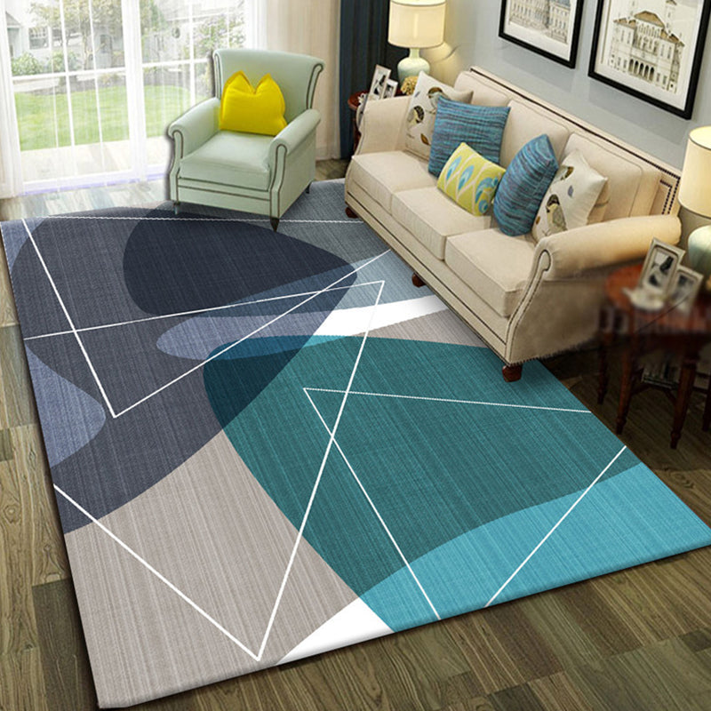 Modern Geo Pattern Rug Multi Colored Cotton Blend Area Carpet Non-Slip Pet Friendly Indoor Rug for Parlor Clearhalo 'Area Rug' 'Modern' 'Rugs' Rug' 2226452