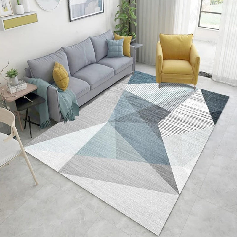 Modern Geo Pattern Rug Multi Colored Cotton Blend Area Carpet Non-Slip Pet Friendly Indoor Rug for Parlor Light Gray Clearhalo 'Area Rug' 'Modern' 'Rugs' Rug' 2226456