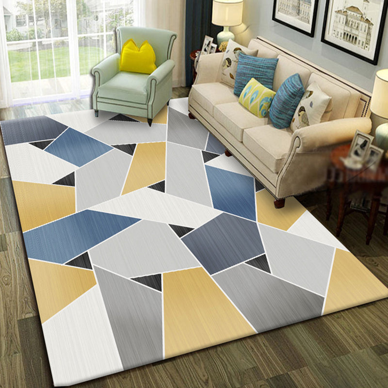 Modern Geo Pattern Rug Multi Colored Cotton Blend Area Carpet Non-Slip Pet Friendly Indoor Rug for Parlor Clearhalo 'Area Rug' 'Modern' 'Rugs' Rug' 2226460