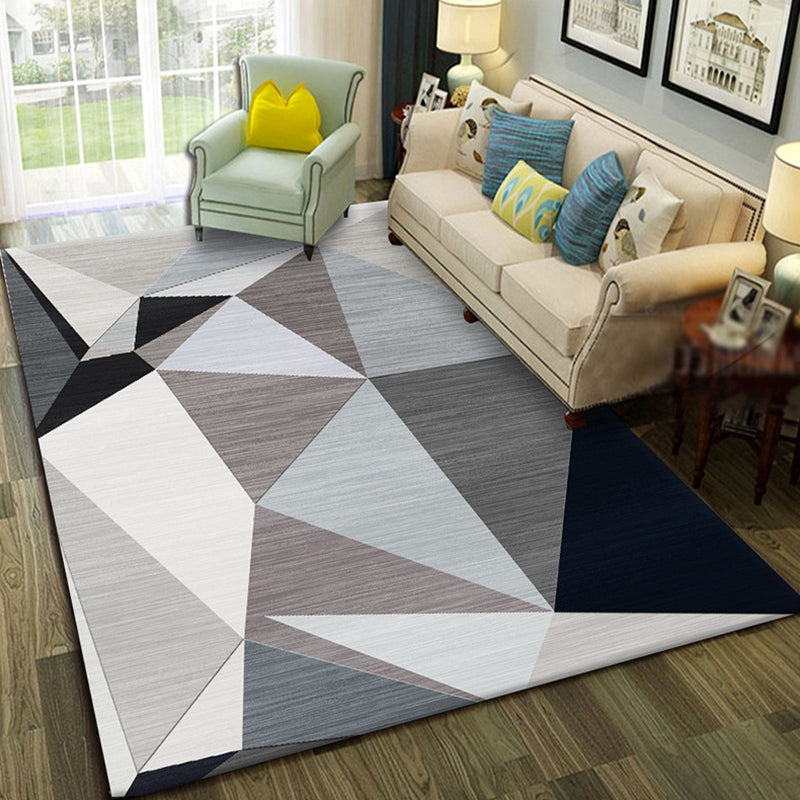 Modern Geo Pattern Rug Multi Colored Cotton Blend Area Carpet Non-Slip Pet Friendly Indoor Rug for Parlor Clearhalo 'Area Rug' 'Modern' 'Rugs' Rug' 2226461