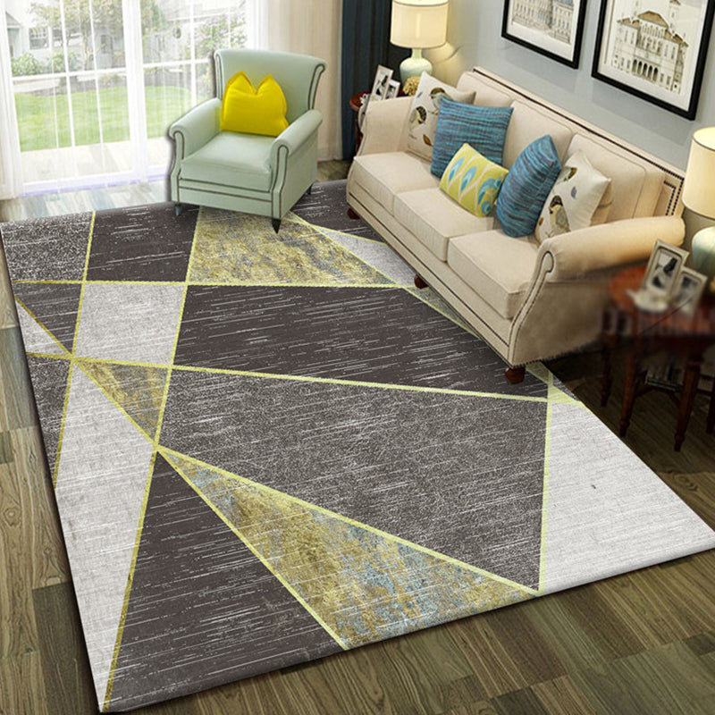 Modern Geo Pattern Rug Multi Colored Cotton Blend Area Carpet Non-Slip Pet Friendly Indoor Rug for Parlor Clearhalo 'Area Rug' 'Modern' 'Rugs' Rug' 2226465