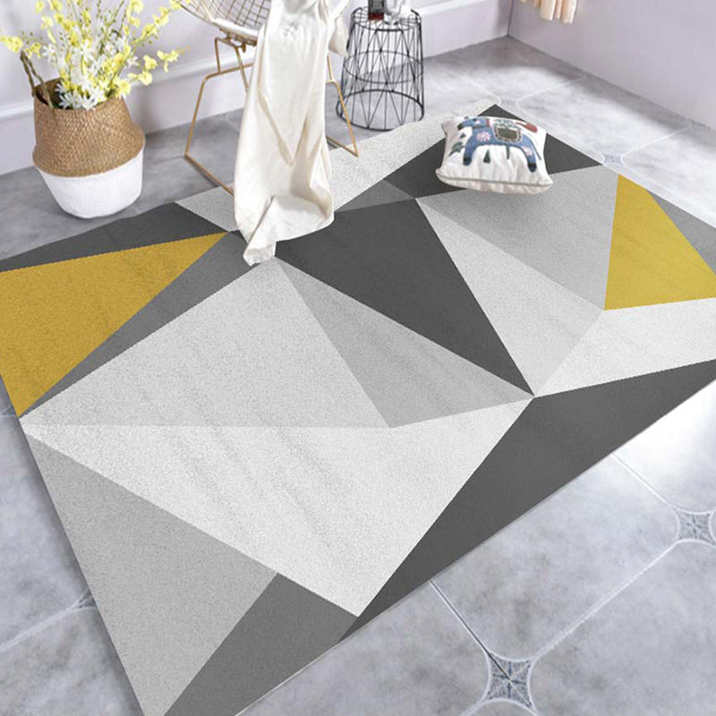 Modern Geo Pattern Rug Multi Colored Cotton Blend Area Carpet Non-Slip Pet Friendly Indoor Rug for Parlor Light Yellow Clearhalo 'Area Rug' 'Modern' 'Rugs' Rug' 2226466