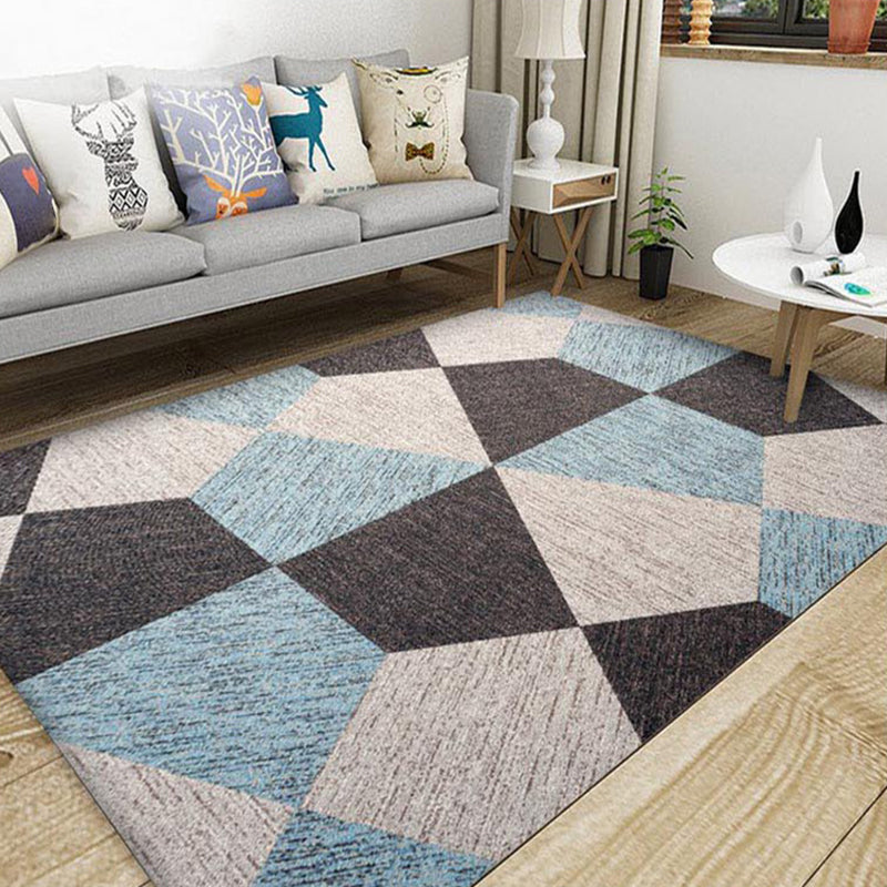 Modern Geo Pattern Rug Multi Colored Cotton Blend Area Carpet Non-Slip Pet Friendly Indoor Rug for Parlor Clearhalo 'Area Rug' 'Modern' 'Rugs' Rug' 2226467