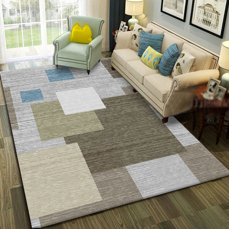 Modern Geo Pattern Rug Multi Colored Cotton Blend Area Carpet Non-Slip Pet Friendly Indoor Rug for Parlor Clearhalo 'Area Rug' 'Modern' 'Rugs' Rug' 2226469