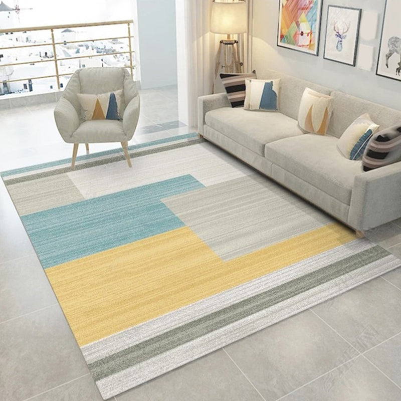 Modern Geo Pattern Rug Multi Colored Cotton Blend Area Carpet Non-Slip Pet Friendly Indoor Rug for Parlor Clearhalo 'Area Rug' 'Modern' 'Rugs' Rug' 2226472