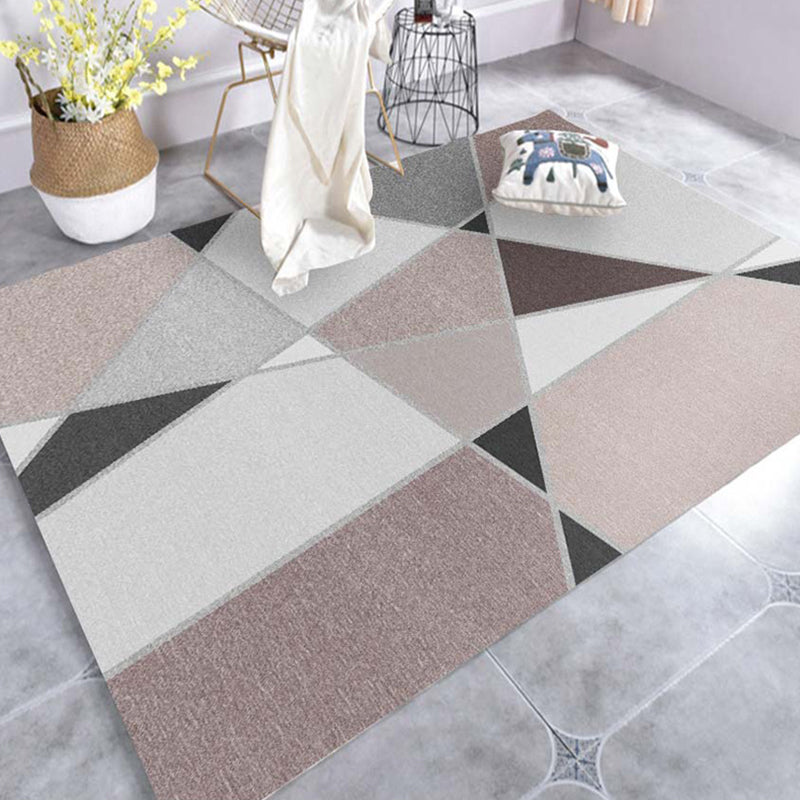 Modern Geo Pattern Rug Multi Colored Cotton Blend Area Carpet Non-Slip Pet Friendly Indoor Rug for Parlor Clearhalo 'Area Rug' 'Modern' 'Rugs' Rug' 2226478