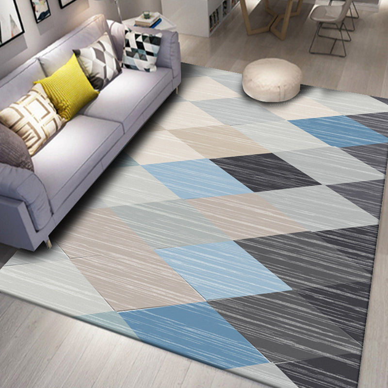 Modern Geo Pattern Rug Multi Colored Cotton Blend Area Carpet Non-Slip Pet Friendly Indoor Rug for Parlor Clearhalo 'Area Rug' 'Modern' 'Rugs' Rug' 2226479