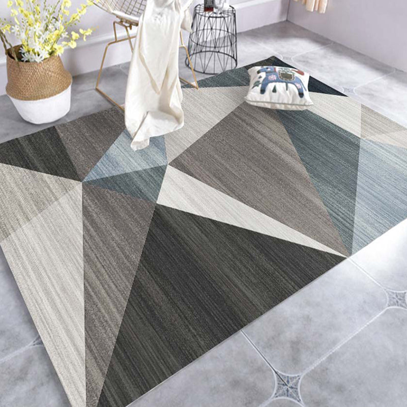 Modern Geo Pattern Rug Multi Colored Cotton Blend Area Carpet Non-Slip Pet Friendly Indoor Rug for Parlor Light Blue Clearhalo 'Area Rug' 'Modern' 'Rugs' Rug' 2226485