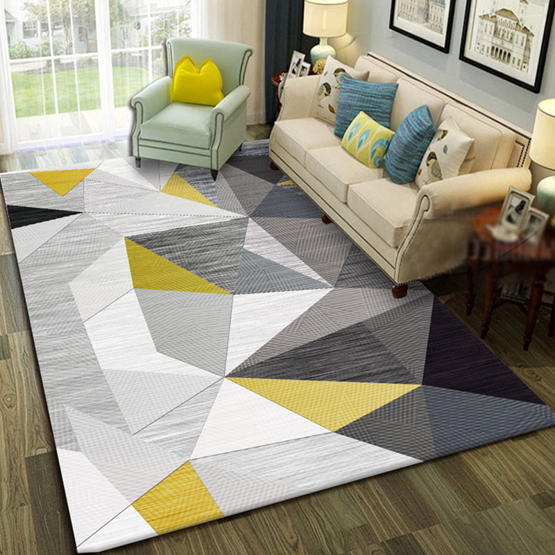 Modern Geo Pattern Rug Multi Colored Cotton Blend Area Carpet Non-Slip Pet Friendly Indoor Rug for Parlor Clearhalo 'Area Rug' 'Modern' 'Rugs' Rug' 2226488