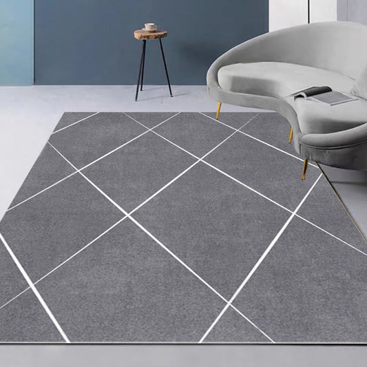 Simple Living Room Rug Multi Colored Geometric Printed Carpet Cotton Blend Non-Slip Easy Care Rug Grey Clearhalo 'Area Rug' 'Modern' 'Rugs' Rug' 2226510