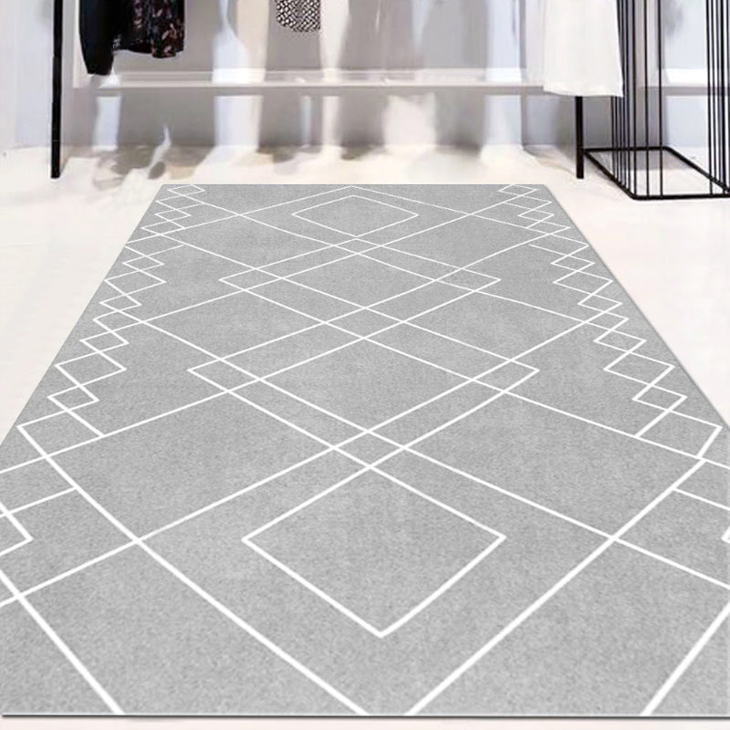 Simple Living Room Rug Multi Colored Geometric Printed Carpet Cotton Blend Non-Slip Easy Care Rug Light Gray Clearhalo 'Area Rug' 'Modern' 'Rugs' Rug' 2226513