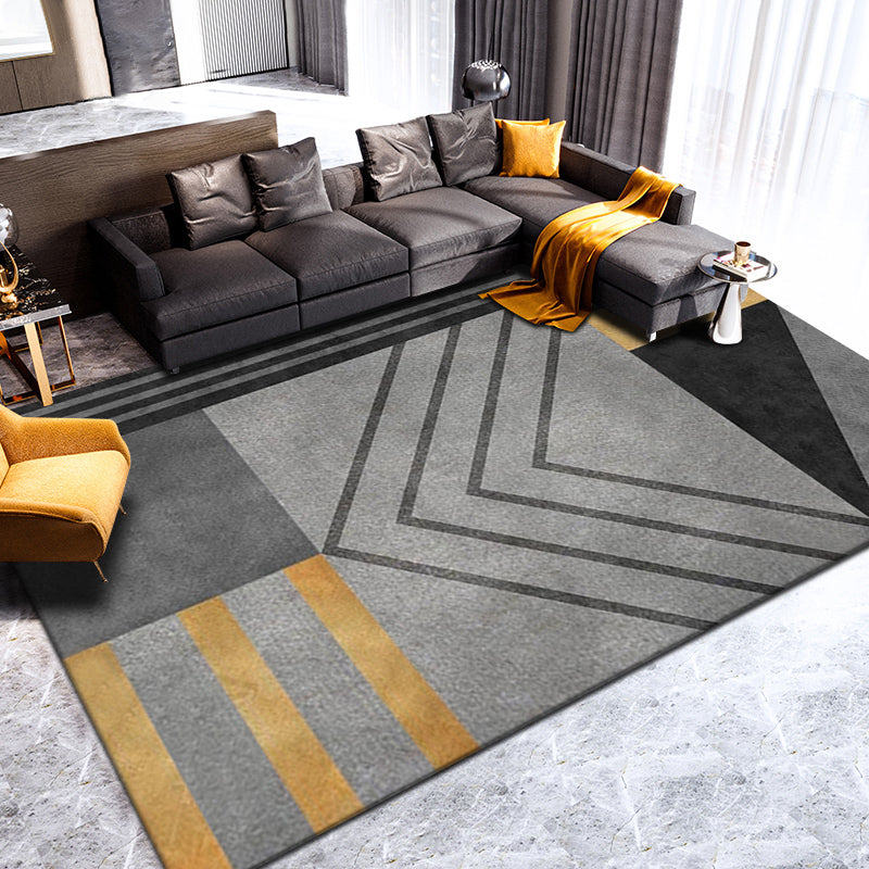 Novelty Parlor Rug Multi Color Geometric Patterned Indoor Rug Cotton Blend Non-Slip Pet Friendly Carpet Gold Clearhalo 'Area Rug' 'Modern' 'Rugs' Rug' 2226528