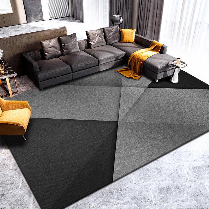 Novelty Parlor Rug Multi Color Geometric Patterned Indoor Rug Cotton Blend Non-Slip Pet Friendly Carpet Black Clearhalo 'Area Rug' 'Modern' 'Rugs' Rug' 2226529