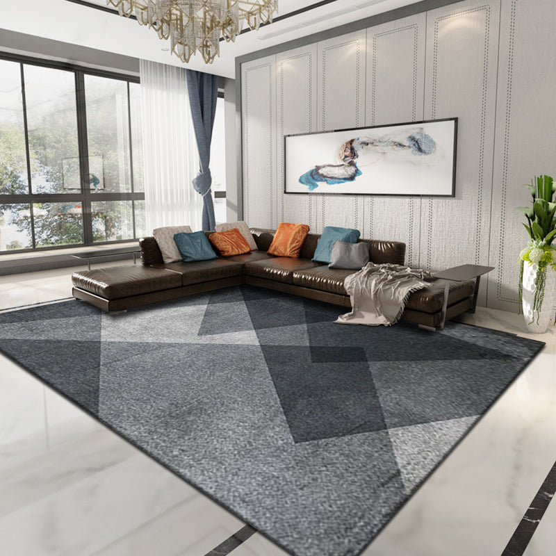 Novelty Parlor Rug Multi Color Geometric Patterned Indoor Rug Cotton Blend Non-Slip Pet Friendly Carpet Gray-Blue Clearhalo 'Area Rug' 'Modern' 'Rugs' Rug' 2226531