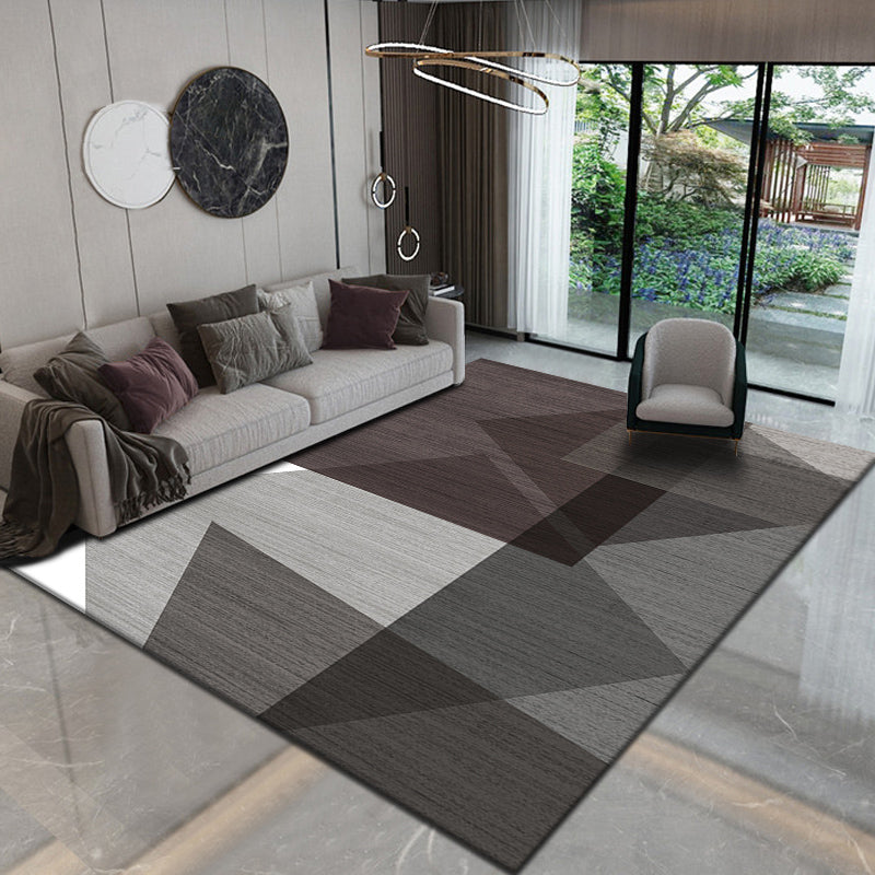 Novelty Parlor Rug Multi Color Geometric Patterned Indoor Rug Cotton Blend Non-Slip Pet Friendly Carpet Dark Gray-Black Clearhalo 'Area Rug' 'Modern' 'Rugs' Rug' 2226533