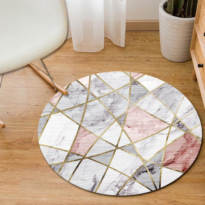 Modern Home Decor Rug Multi-Color Geometric Area Carpet Polypropylene Easy Care Machine Washable Rug Gray-Pink Clearhalo 'Area Rug' 'Modern' 'Rugs' Rug' 2226552