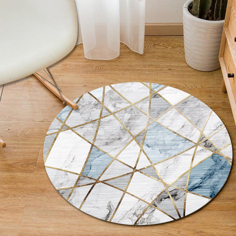 Modern Home Decor Rug Multi-Color Geometric Area Carpet Polypropylene Easy Care Machine Washable Rug Gray-Blue Clearhalo 'Area Rug' 'Modern' 'Rugs' Rug' 2226553