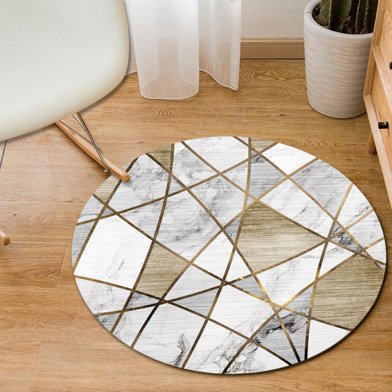 Modern Home Decor Rug Multi-Color Geometric Area Carpet Polypropylene Easy Care Machine Washable Rug Gray-Coffee Clearhalo 'Area Rug' 'Modern' 'Rugs' Rug' 2226554