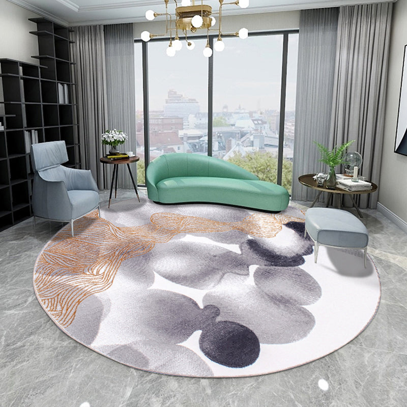 Casual Color Block Rug Multicolor Rayon Area Carpet Pet Friendly Washable Indoor Rug for Living Room Dark Gray Clearhalo 'Area Rug' 'Modern' 'Rugs' Rug' 2226610