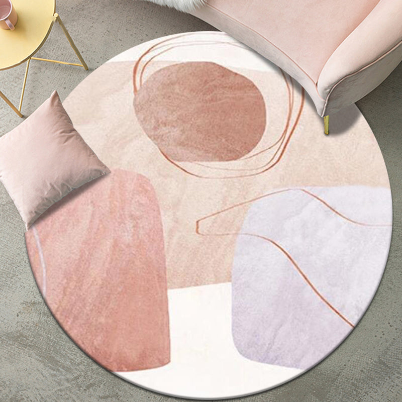 Multi-Color Home Rug Modern Color Block Carpet Synthetics Non-Slip Backing Washable Rug Nude Pink Clearhalo 'Area Rug' 'Modern' 'Rugs' Rug' 2226620