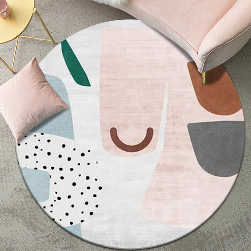 Multi-Color Home Rug Modern Color Block Carpet Synthetics Non-Slip Backing Washable Rug Light Pink Clearhalo 'Area Rug' 'Modern' 'Rugs' Rug' 2226624