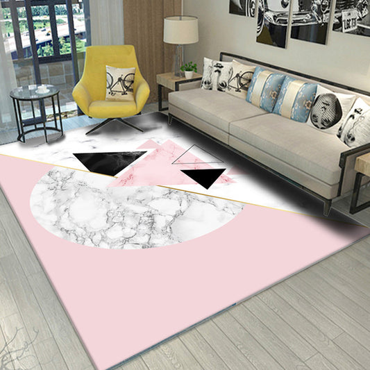 Casual Living Room Rug Multi Color Geometric Print Rug Polypropylene Non-Slip Easy Care Indoor Rug Pink Clearhalo 'Area Rug' 'Modern' 'Rugs' Rug' 2226668