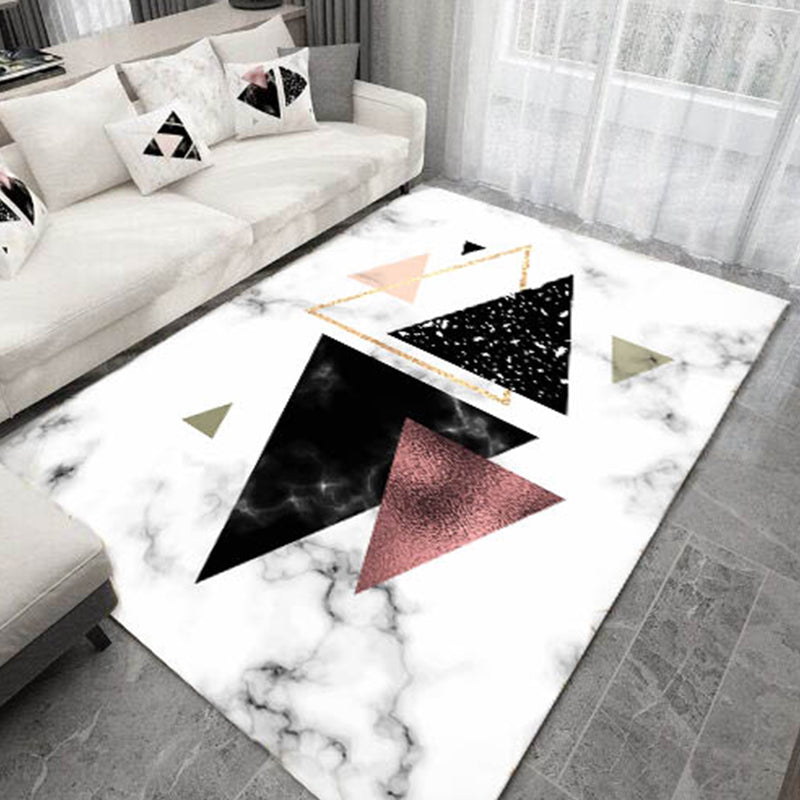 Modern Bedroom Rug Multi-Color Geometric Indoor Rug Pet Friendly Non-Slip Backing Area Carpet Black-White Clearhalo 'Area Rug' 'Modern' 'Rugs' Rug' 2226688