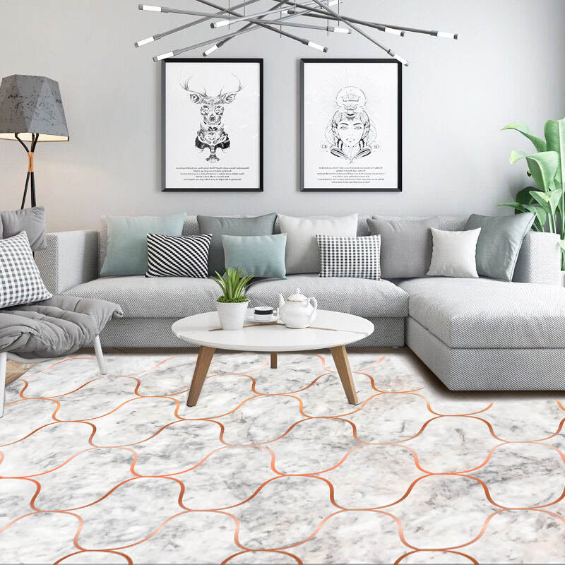 Modern Bedroom Rug Multi-Color Geometric Indoor Rug Pet Friendly Non-Slip Backing Area Carpet Smoke Gray Clearhalo 'Area Rug' 'Modern' 'Rugs' Rug' 2226691