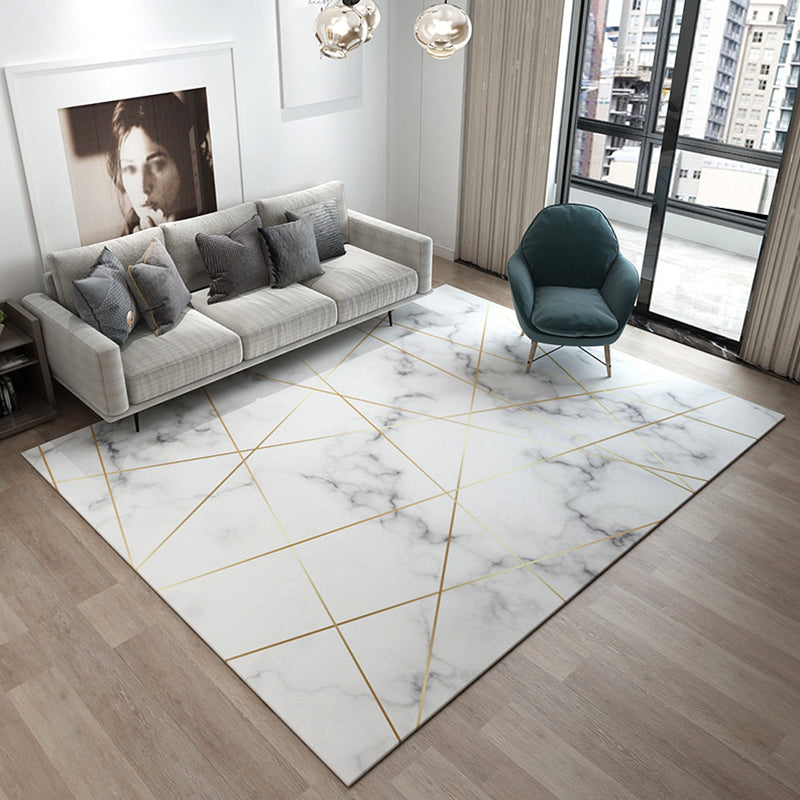 Simple Luxury Rug Multi Colored Geometric Patterned Area Rug Non-Slip Easy Care Carpet for Living Room White Clearhalo 'Area Rug' 'Modern' 'Rugs' Rug' 2226692