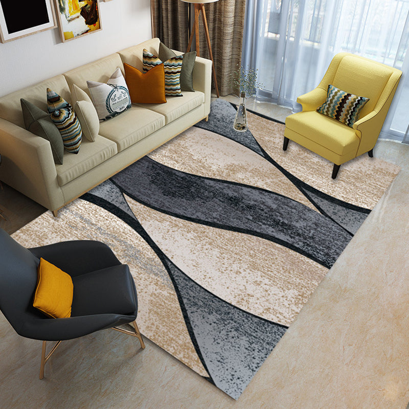 Glam Living Room Rug Multi Colored Abstract Pattern Carpet Synthetics Machine Washable Non-Slip Rug Brown Clearhalo 'Area Rug' 'Modern' 'Rugs' Rug' 2226769