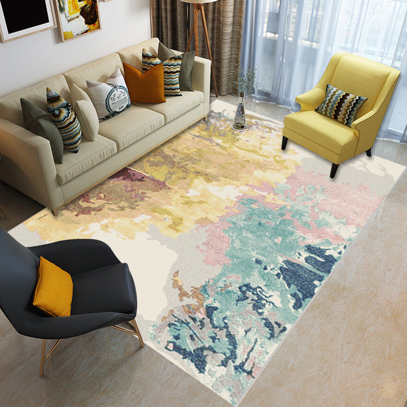 Glam Living Room Rug Multi Colored Abstract Pattern Carpet Synthetics Machine Washable Non-Slip Rug Yellow-Green Clearhalo 'Area Rug' 'Modern' 'Rugs' Rug' 2226770