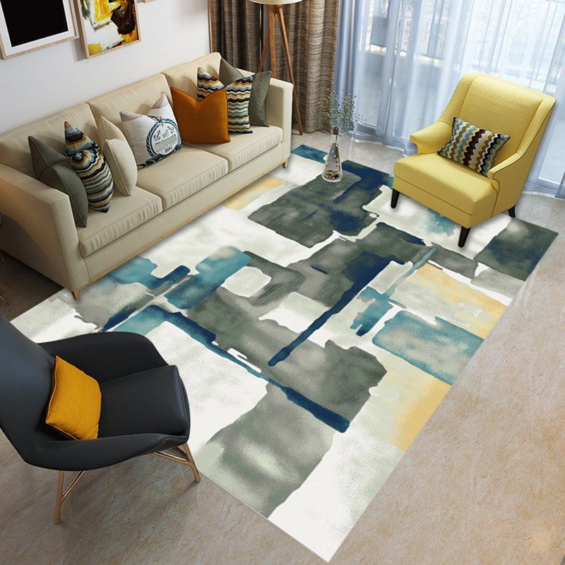 Glam Living Room Rug Multi Colored Abstract Pattern Carpet Synthetics Machine Washable Non-Slip Rug Dark Green Clearhalo 'Area Rug' 'Modern' 'Rugs' Rug' 2226773