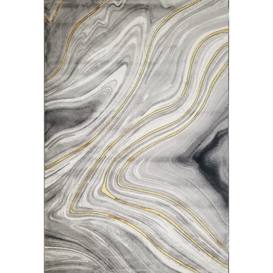 Modern Oriental Print Rug Multi Color Polyster Area Rug Easy Care Pet Friendly Carpet for Living Room Gray-Gold Clearhalo 'Area Rug' 'Modern' 'Rugs' Rug' 2226810