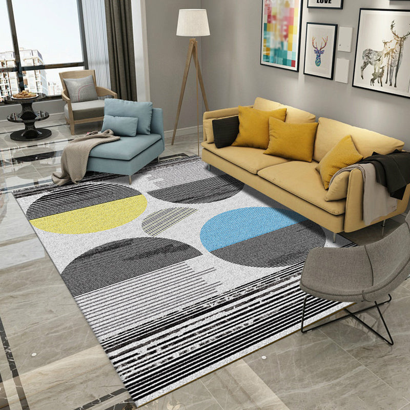 Unique Geometric Rug Multi-Color Modern Area Carpet Polypropylene Non-Slip Backing Easy Care Rug for Parlor Gray-Yellow Clearhalo 'Area Rug' 'Modern' 'Rugs' Rug' 2226853