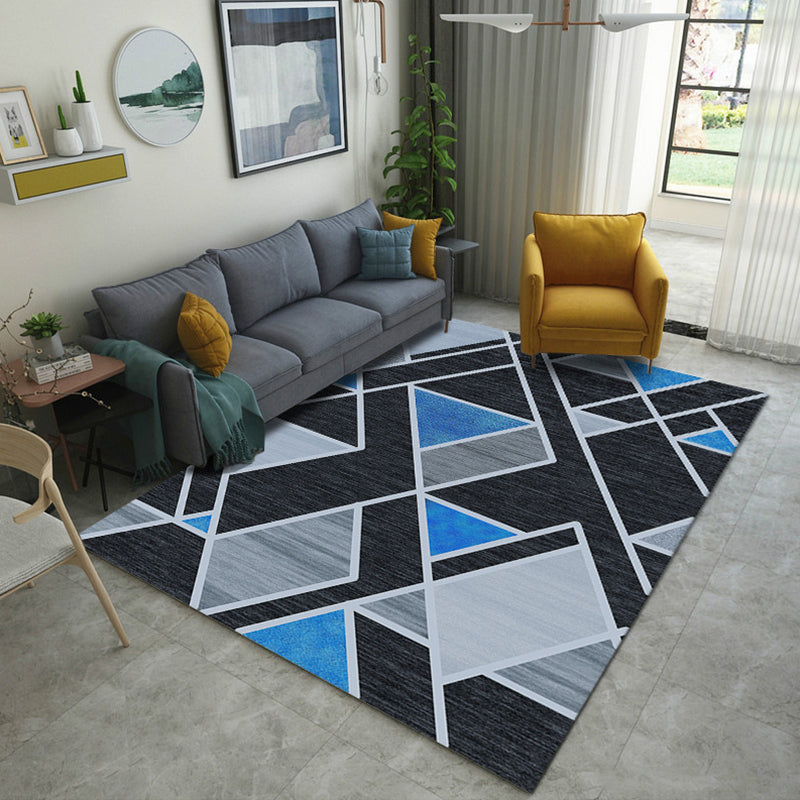 Unique Geometric Rug Multi-Color Modern Area Carpet Polypropylene Non-Slip Backing Easy Care Rug for Parlor Black Clearhalo 'Area Rug' 'Modern' 'Rugs' Rug' 2226854