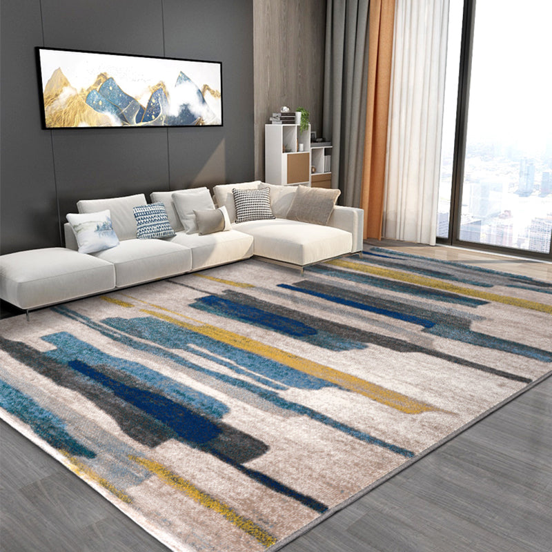 Multi-Colored Abstract Rug Polypropylene Creative Area Rug Pet Friendly Washable Easy Care Carpet for Bedroom Clearhalo 'Area Rug' 'Modern' 'Rugs' Rug' 2226895