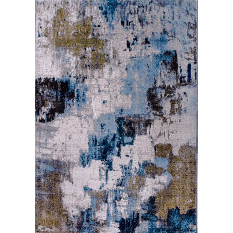 Multi-Colored Abstract Rug Polypropylene Creative Area Rug Pet Friendly Washable Easy Care Carpet for Bedroom Gray-Blue Clearhalo 'Area Rug' 'Modern' 'Rugs' Rug' 2226896