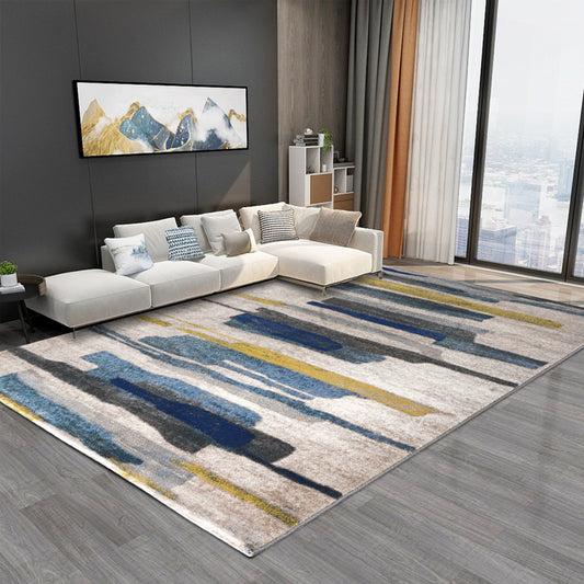 Multi-Colored Abstract Rug Polypropylene Creative Area Rug Pet Friendly Washable Easy Care Carpet for Bedroom Blue Clearhalo 'Area Rug' 'Modern' 'Rugs' Rug' 2226899